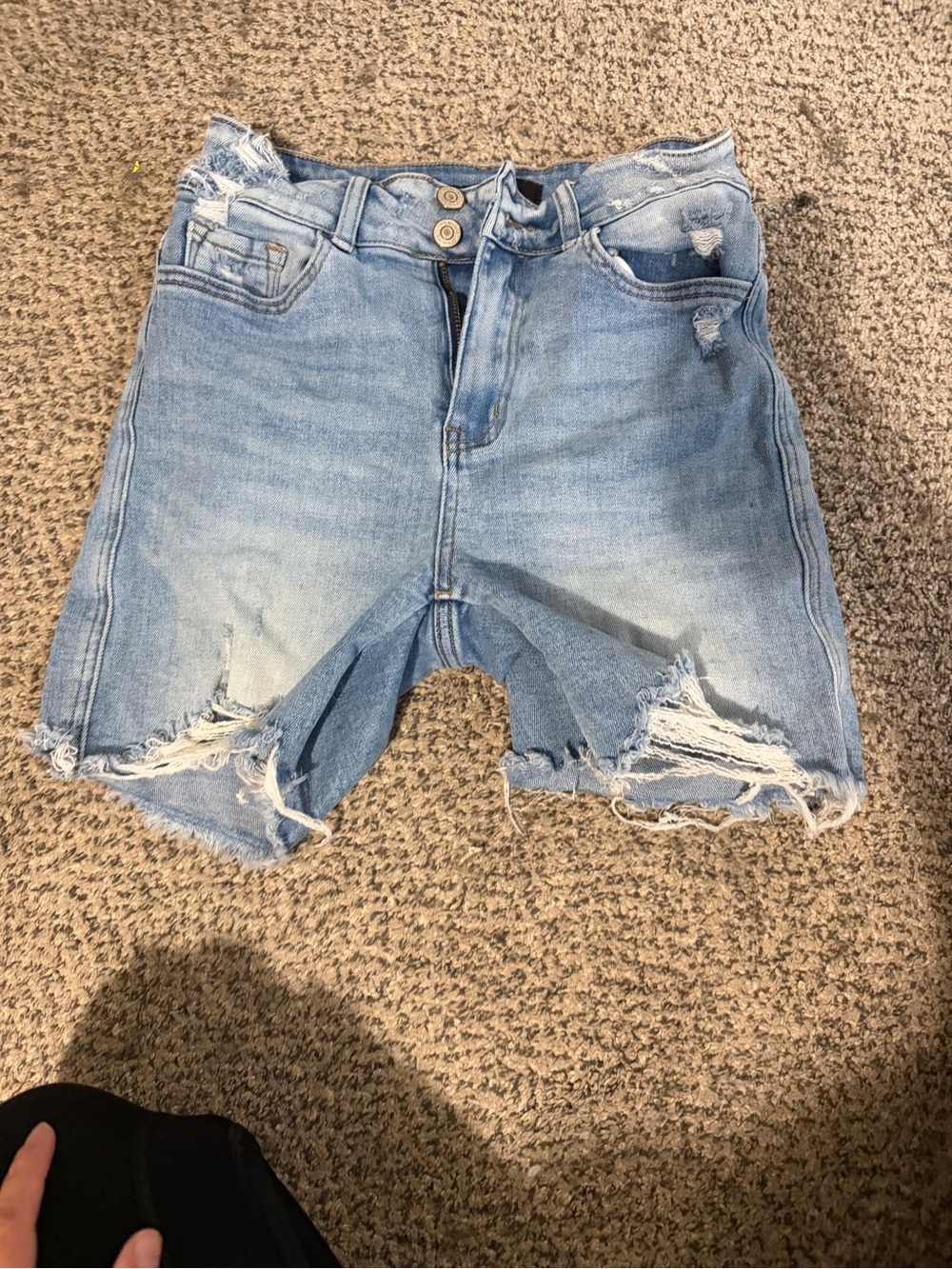 Flying Monkey Light Blue Distressed Denim Jean Shorts